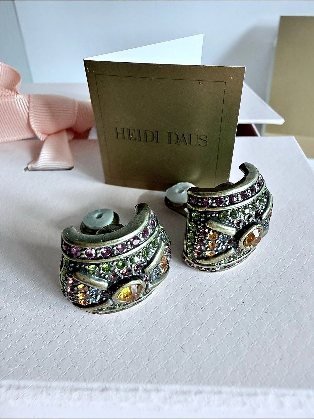Heidi Daus Multicolor Statement Clip-On Earrings